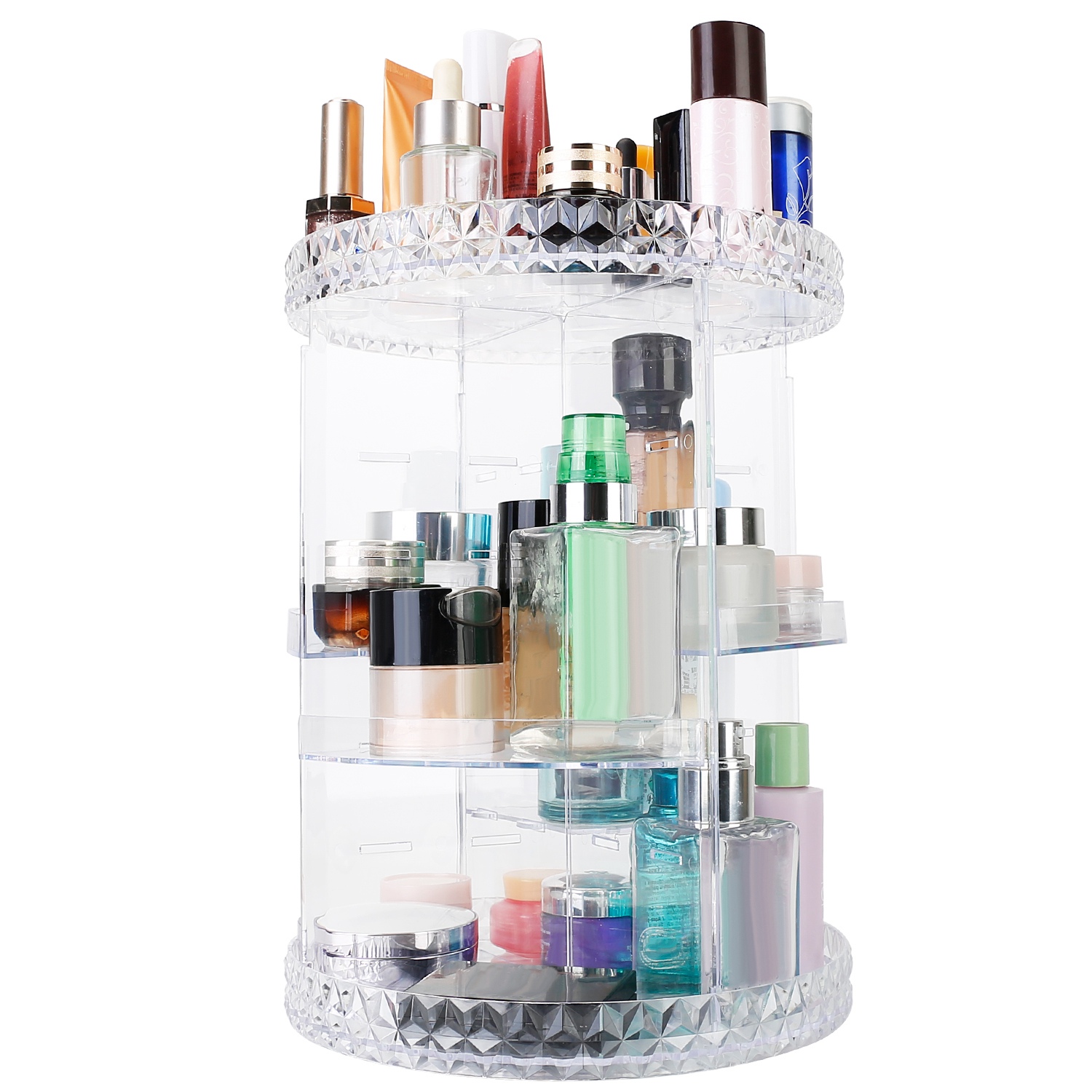 360° Rotating Makeup Organizer Clear Cosmetic Storage Rack Transparent