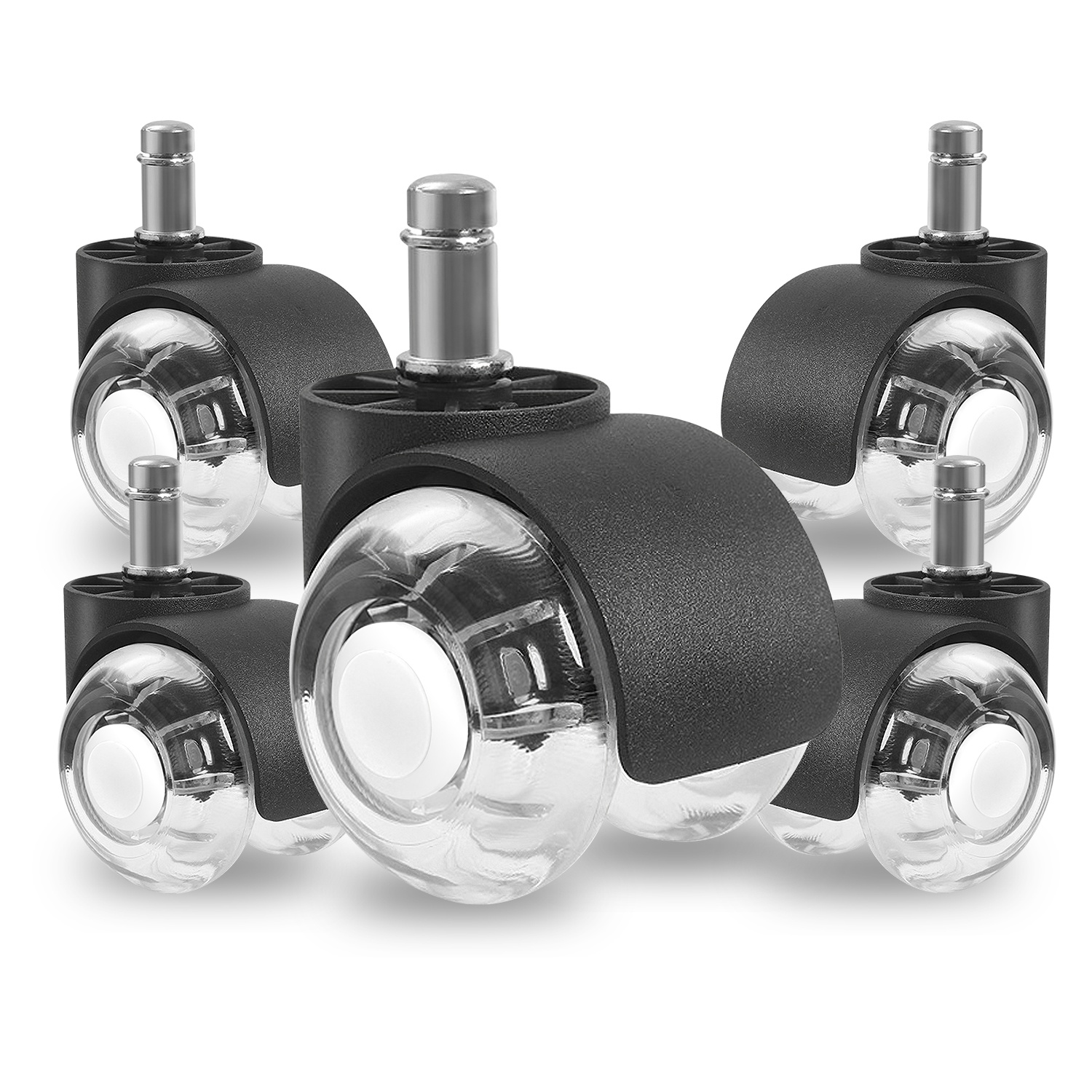 5Pcs Office Chair Wheels Polyurethane Rolling Caster Replacement for Hardwood... - Picture 1 of 1
