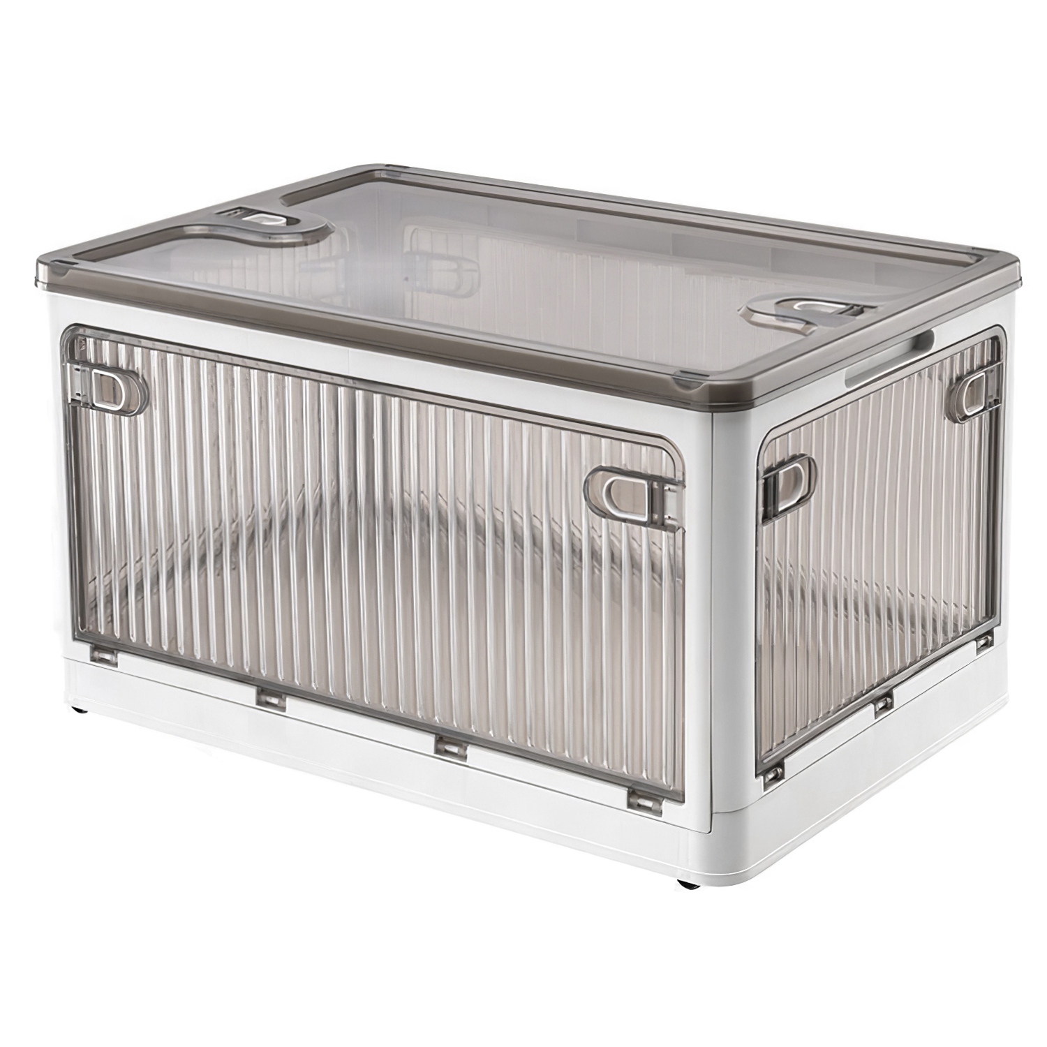 70QT/66L Cestini Portaoggetti Pieghevole con Coperchio 4 Ante Pieghevole Armadio Impilabile...