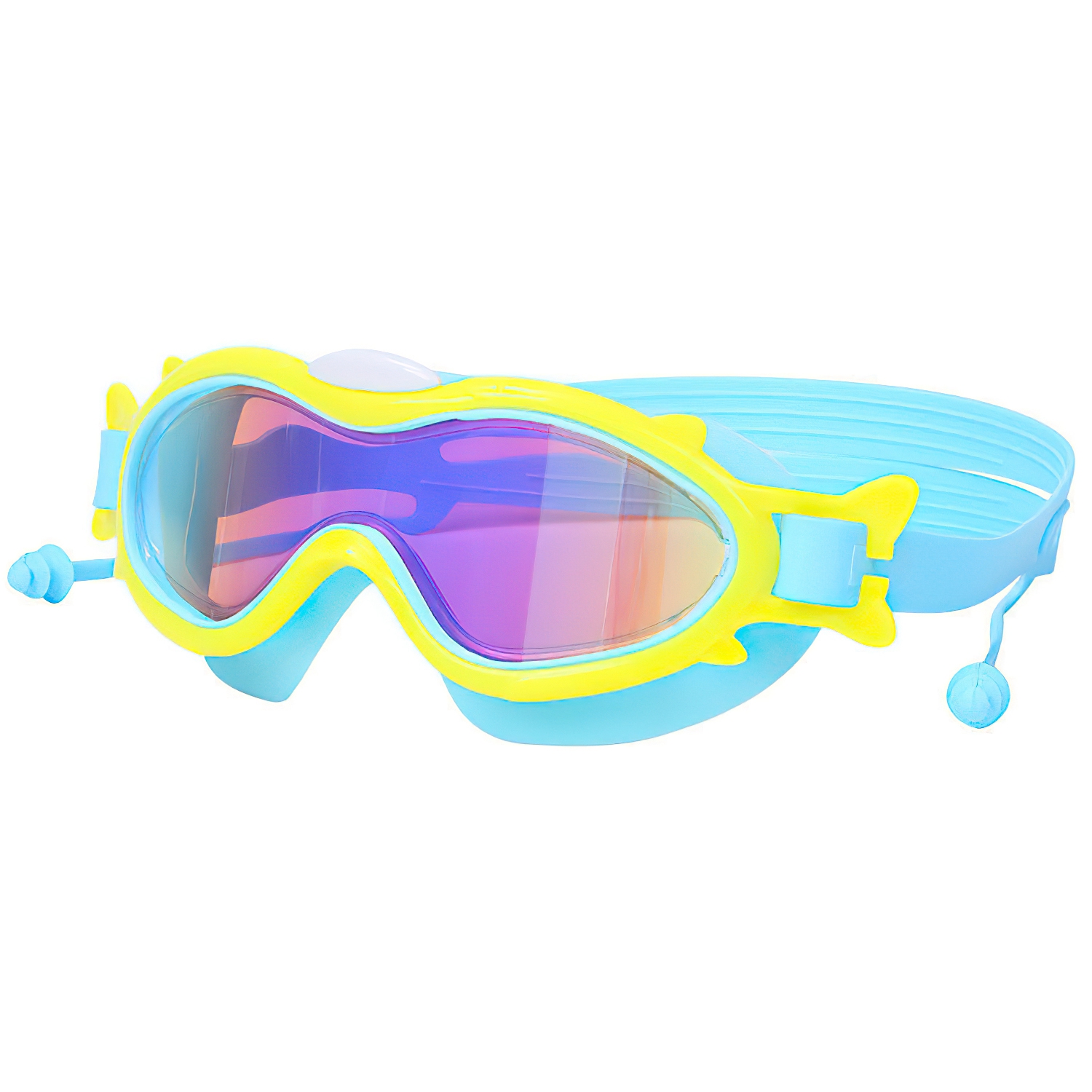Kids Swim Goggles With Ear Plugs UV Protection Anti-Fog Leak Proof Wide View ...