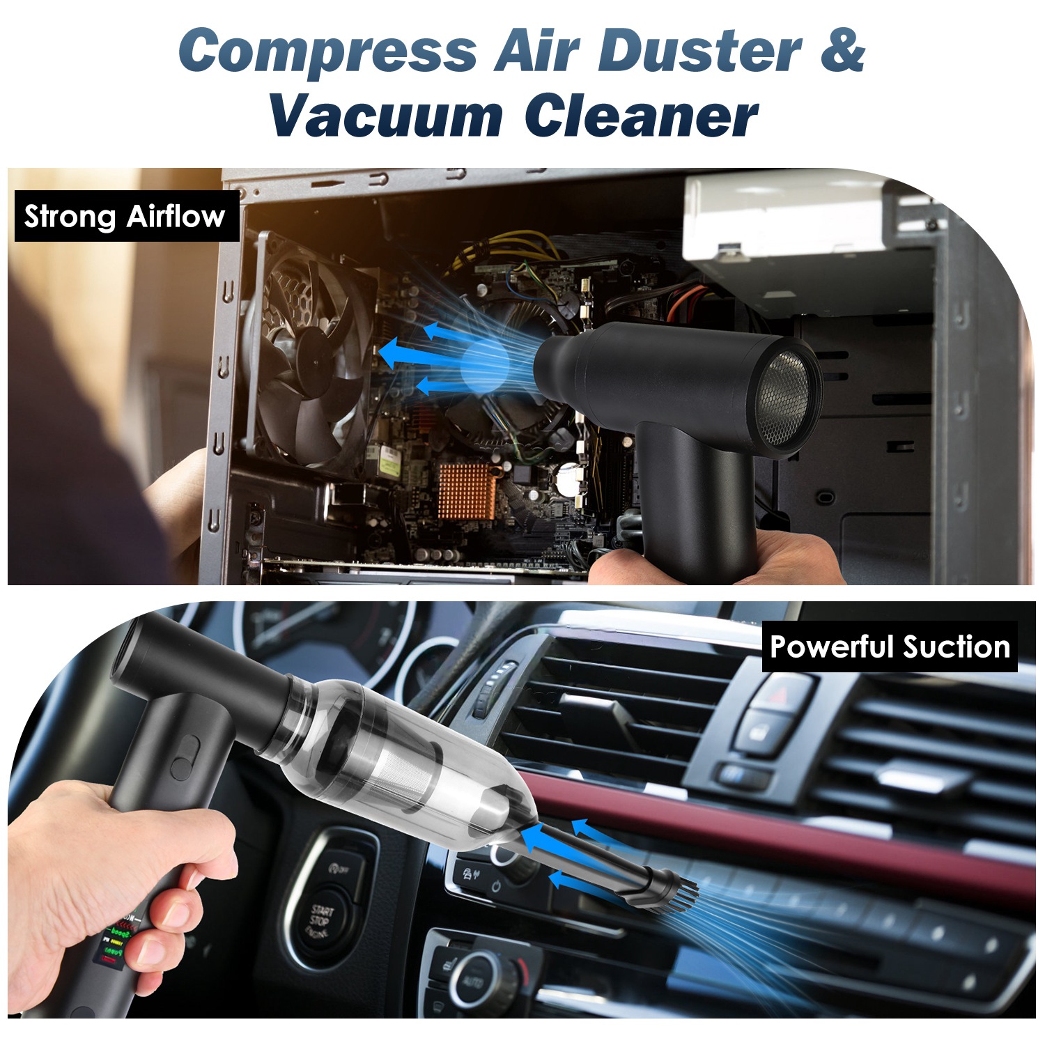 Compressed Air Duster Brushless Motor 130000RPM Stepless Variable Speed 1WmAh Battery Cordless Dust Blower Vacuum Cleaner Portable Jet Dry Blower for Compressed Air Duster Brushless Motor 130000RPM Stepless Variable Speed 1WmAh Battery Cordless Dust Blower Vacuum Cleaner Portable Jet Dry Blower for