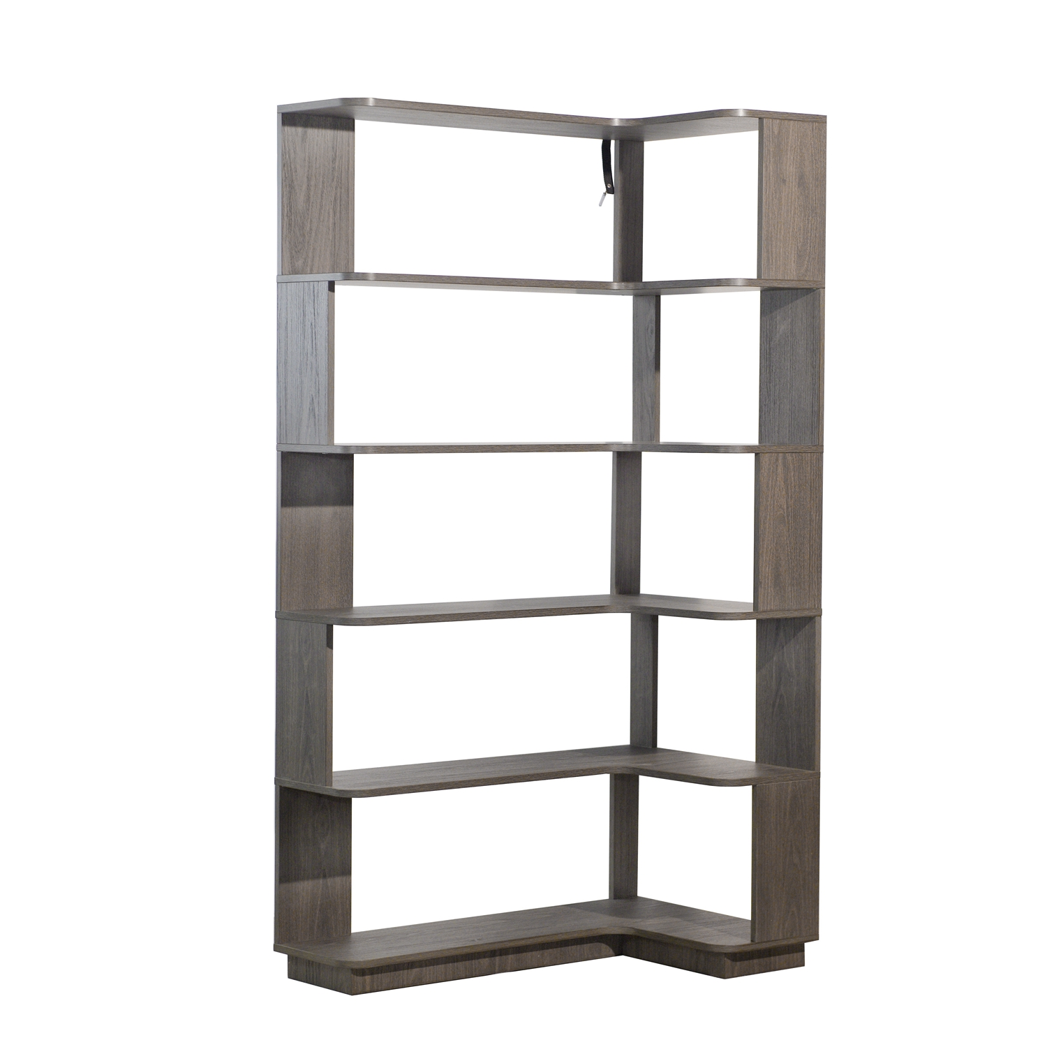 5-Tier L-Shaped Corner Bookshelf, 35.43″ Corner Bookcase with 6 Open Shelves, 15mm MDF Freestanding Display Storage Shelf with Anti-Tip Kit for Living