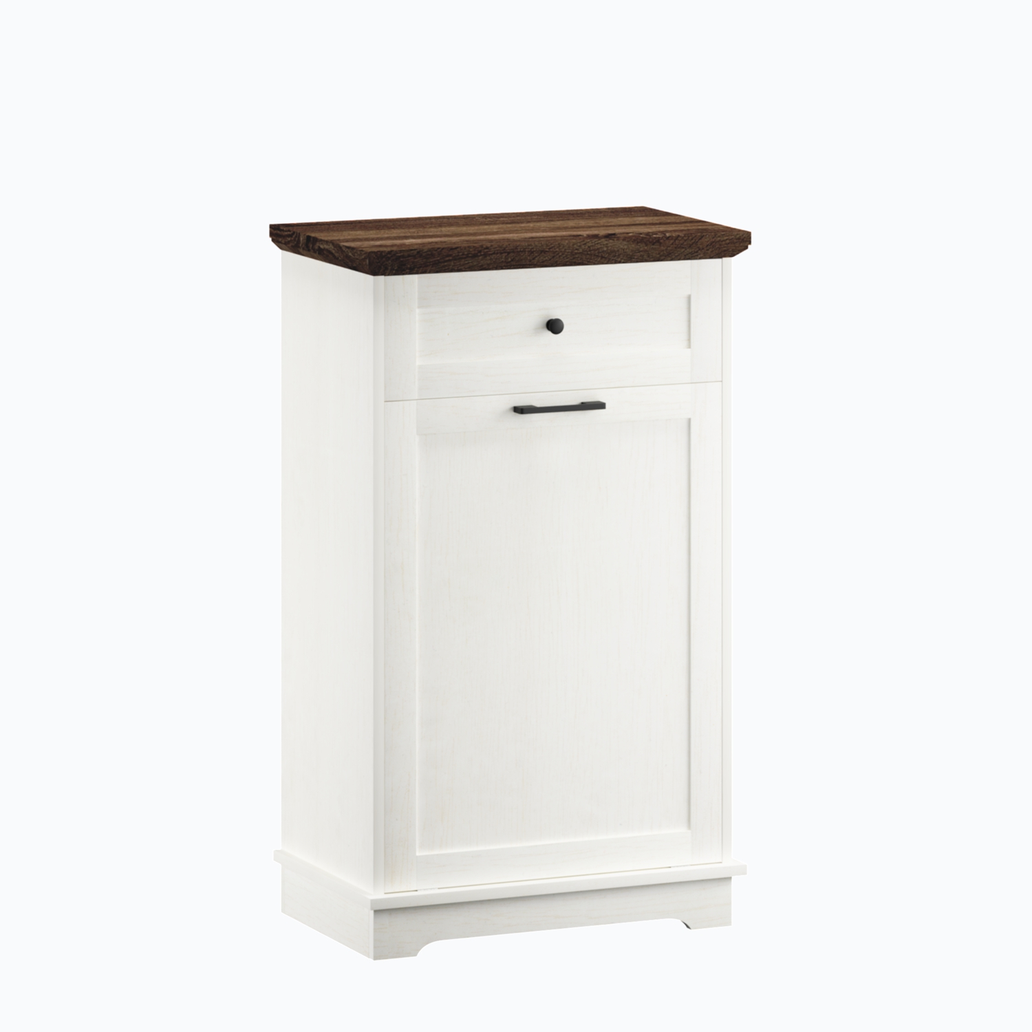 10 Gallon Tilt-Out Trash Cabinet with Drawer, Freestanding Kitchen Garbage Bin Holder & Laundry Hamper for Kitchen, Living Room, Laundry & Balcony