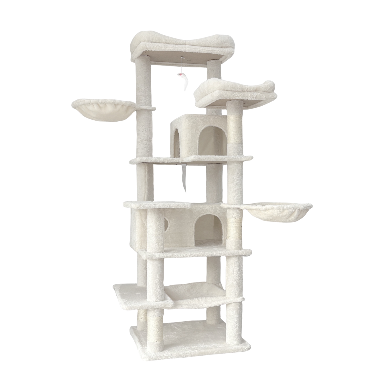 68in Multi-Level Cat Tree Tower with Hammocks, Cat Condo, Hanging Basket, Removable Cushions & Sisal Scratching Posts, Plush Cat Activity Center for I 68in Multi-Level Cat Tree Tower with Hammocks, Cat Condo, Hanging Basket, Removable Cushions & Sisal Scratching Posts, Plush Cat Activity Center for I