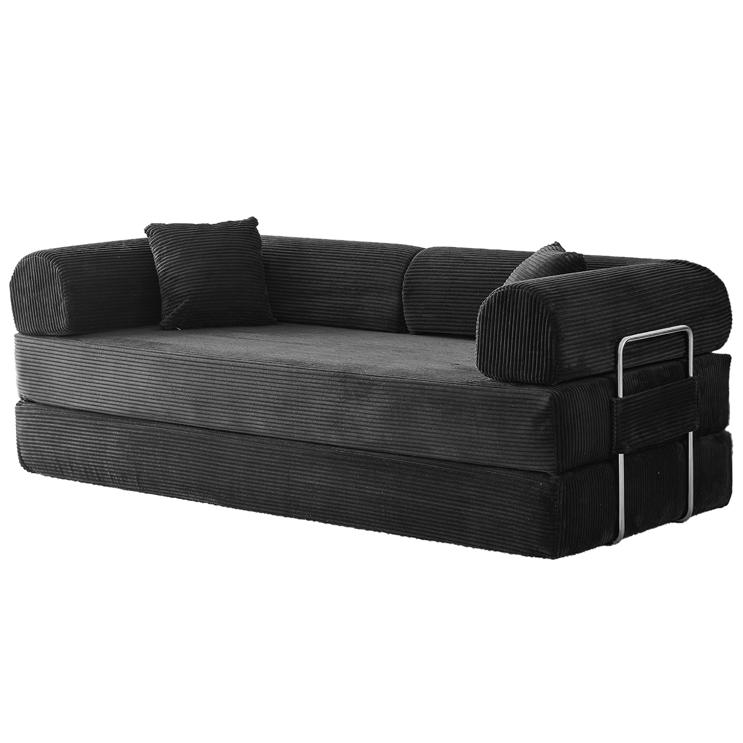 78.8″ Convertible Floor Sofa Bed, 3 Seat Modular Corduroy Sofa, Foldable Sleeper Couch with High Density Foam, No Assembly Compression Sofa for Living 78.8″ Convertible Floor Sofa Bed, 3 Seat Modular Corduroy Sofa, Foldable Sleeper Couch with High Density Foam, No Assembly Compression Sofa for Living