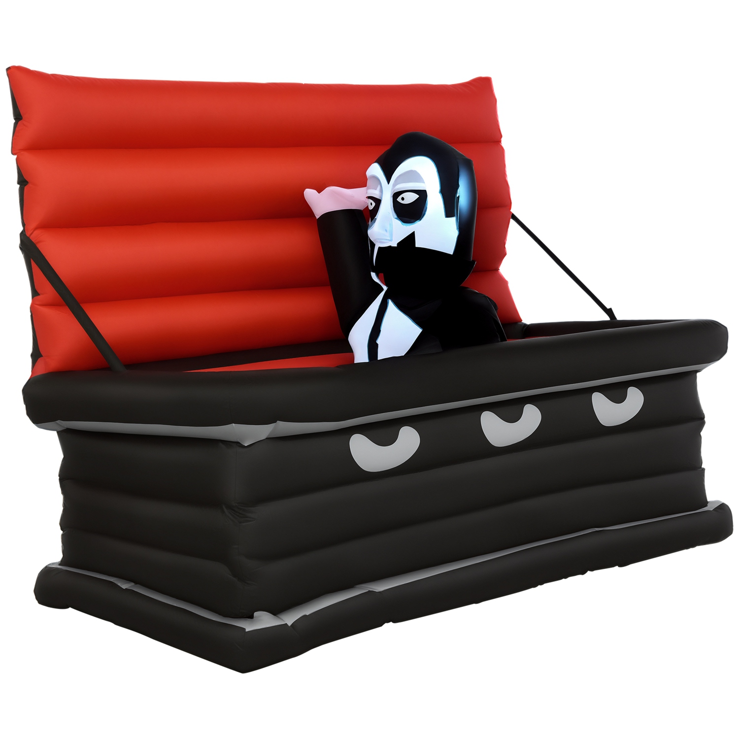 6 FT Halloween Inflatable Vampire in Coffin Outdoor Decoration with Built-in LED Lights, IP44 Waterproof Blow Up Dracula Coffin Yard Decoration with S 6 FT Halloween Inflatable Vampire in Coffin Outdoor Decoration with Built-in LED Lights, IP44 Waterproof Blow Up Dracula Coffin Yard Decoration with S