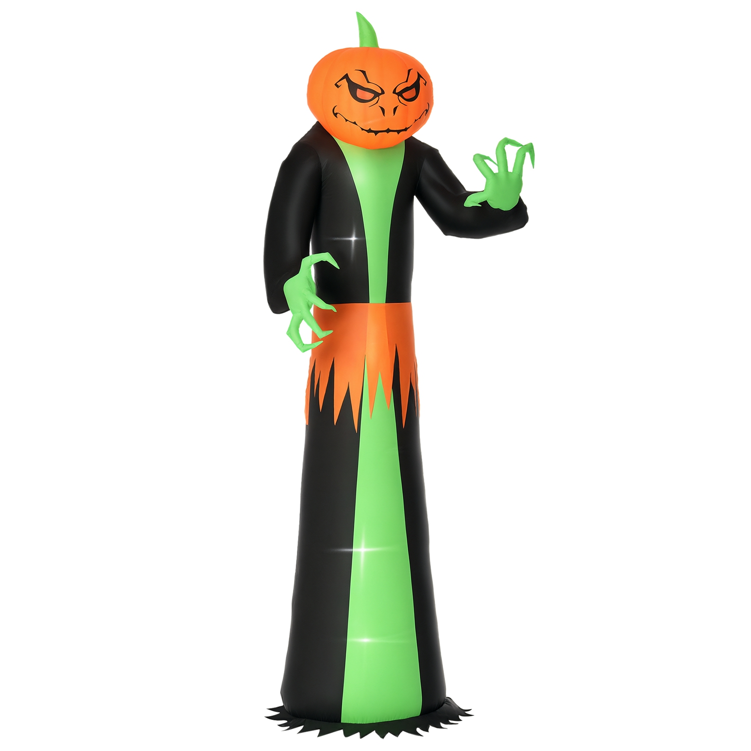 9 FT Halloween Inflatable Pumpkin Ghost Outdoor Decoration with Built-in LED Lights, IP44 Waterproof Giant Blow Up Pumpkin Yard Decoration with Stakes 9 FT Halloween Inflatable Pumpkin Ghost Outdoor Decoration with Built-in LED Lights, IP44 Waterproof Giant Blow Up Pumpkin Yard Decoration with Stakes