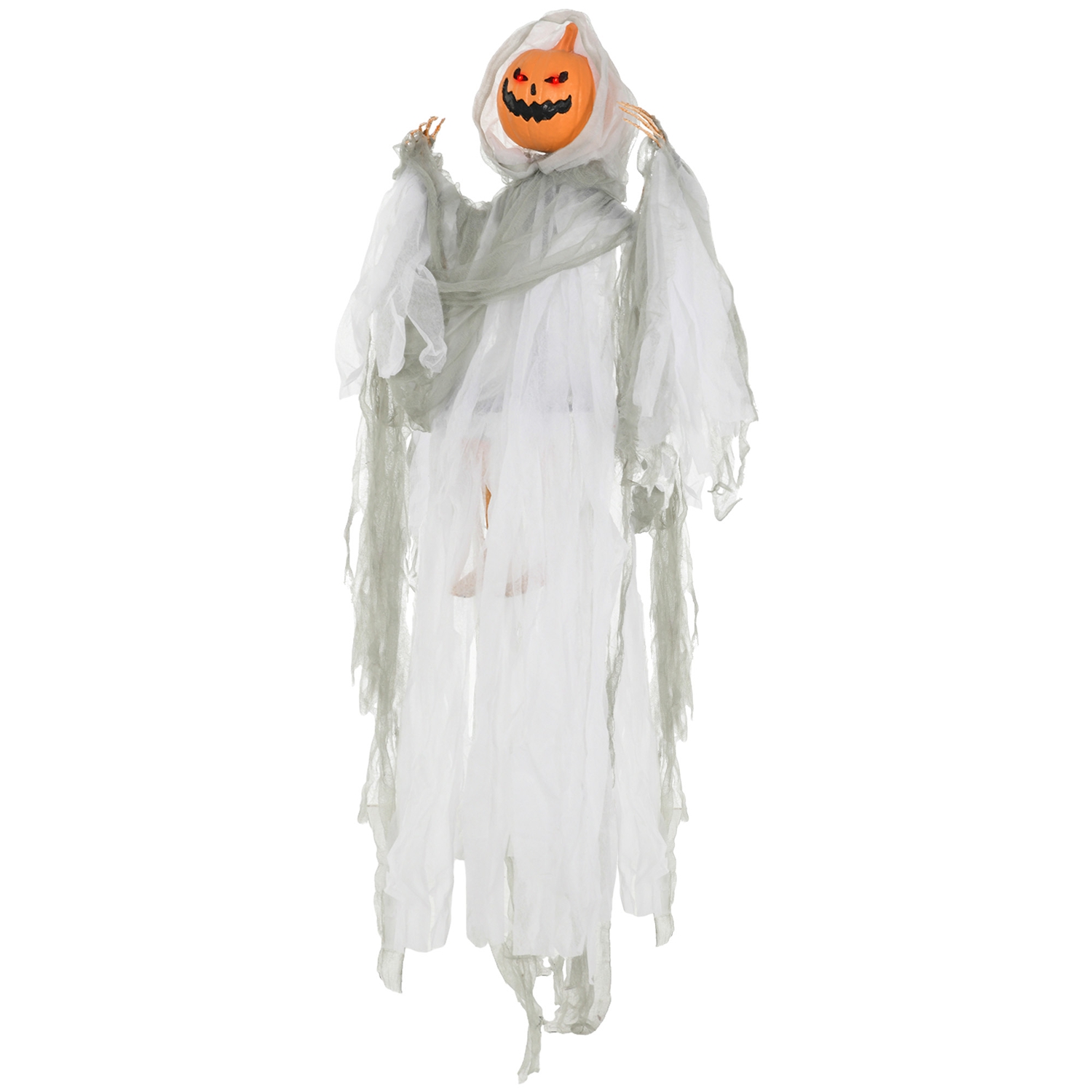 47.2 Inch Hanging Pumpkin Ghost Halloween Decoration Sound Activated with Creepy Howling Sound, Red Light-Up Eyes, Battery Operated Hanging Ghost for 47.2 Inch Hanging Pumpkin Ghost Halloween Decoration Sound Activated with Creepy Howling Sound, Red Light-Up Eyes, Battery Operated Hanging Ghost for