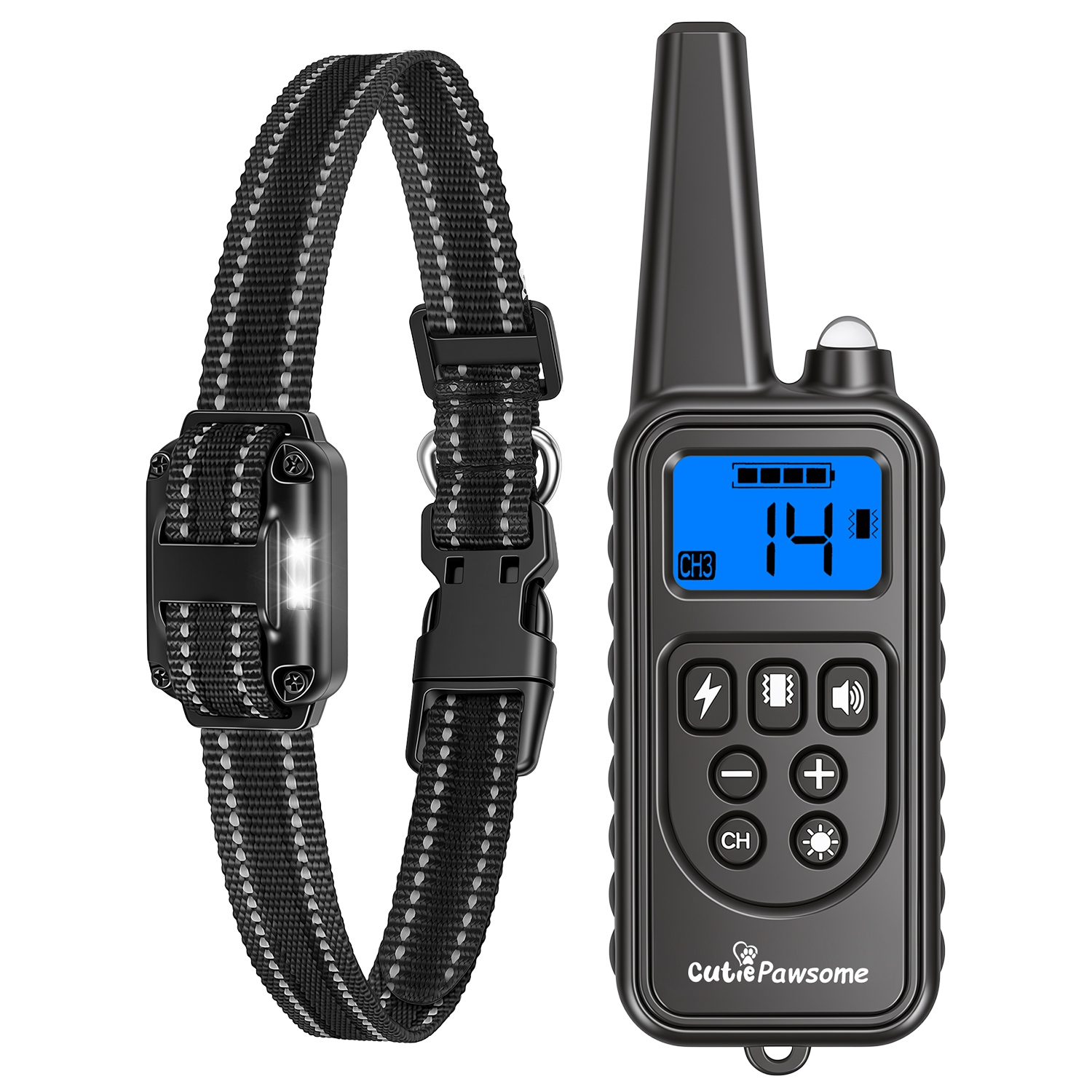 Dog Training Collar with Remote Rechargeable Dog Training Collar IP68 Waterproof with 4 Training Modes 3 Channels for Medium and Small Dogs Dog Training Collar with Remote Rechargeable Dog Training Collar IP68 Waterproof with 4 Training Modes 3 Channels for Medium and Small Dogs